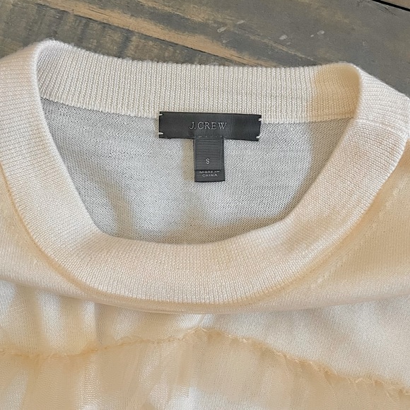 J Crew Tippy Tulle Ruffle Merino Wool Top - Picture 3 of 5